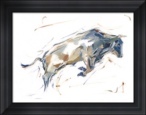 Framed Modern Bull Study I Print