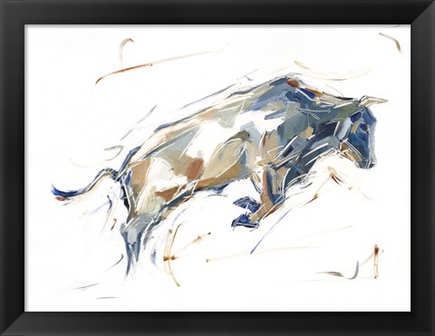 Framed Modern Bull Study I Print