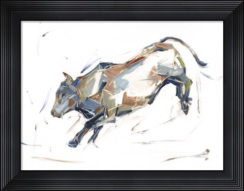 Framed Modern Bull Study II Print