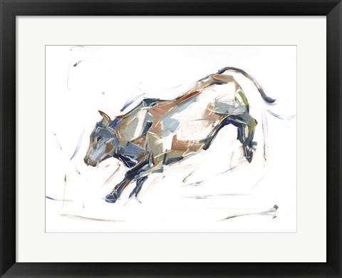 Framed Modern Bull Study II Print