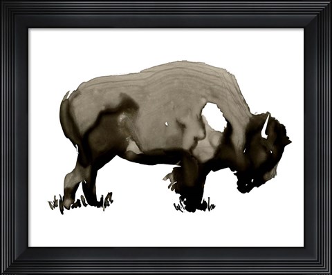 Framed Monochrom Bison I Print