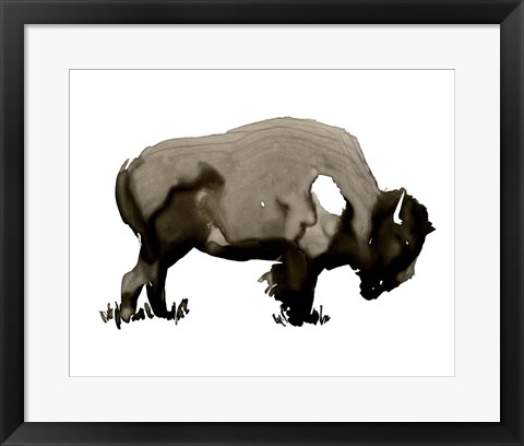 Framed Monochrom Bison I Print