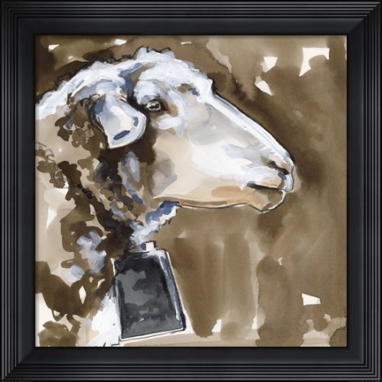 Framed Side Eye Sheep I Print