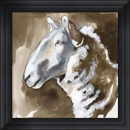Framed Side Eye Sheep II Print