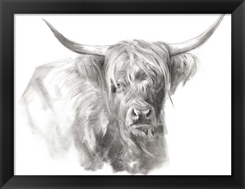 Framed Soft Focus Highland Cattle I Print