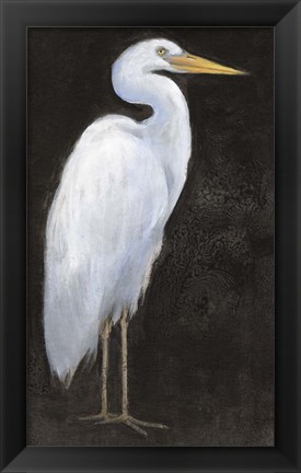 Framed White Heron Portrait I Print