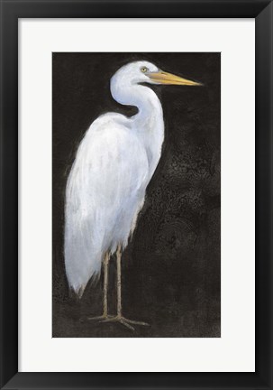 Framed White Heron Portrait I Print