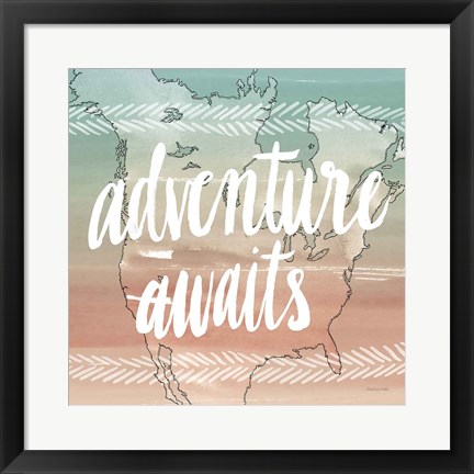 Framed World Traveler IV Neutral Print