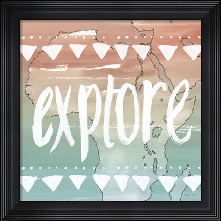 Framed World Traveler III Neutral Print