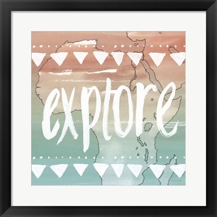 Framed World Traveler III Neutral Print