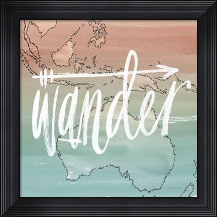 Framed World Traveler I Neutral Print