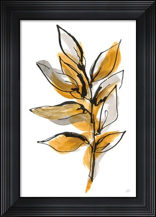 Framed Amber Leaves II Print