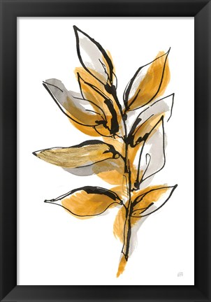 Framed Amber Leaves II Print