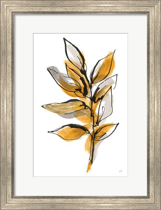 Framed Amber Leaves II Print