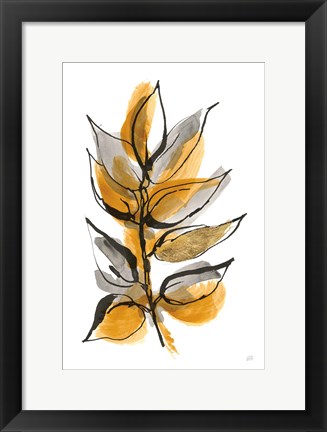 Framed Amber Leaves I Print