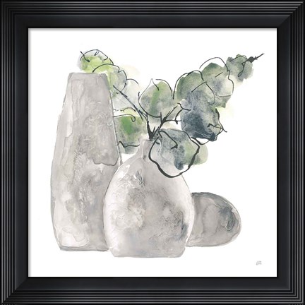 Framed Three Vases IV Print