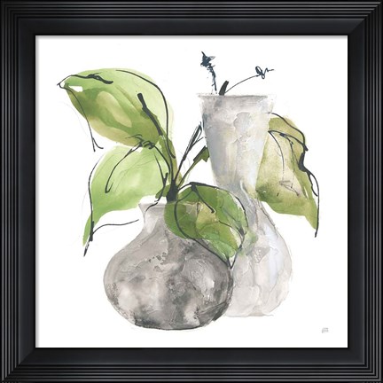 Framed Two Vases III Print