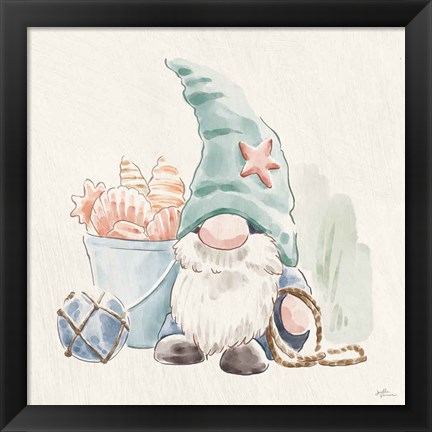 Framed Beach Gnomes II Print