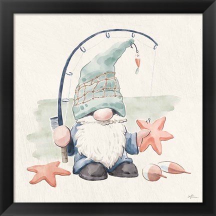 Framed Beach Gnomes I Print