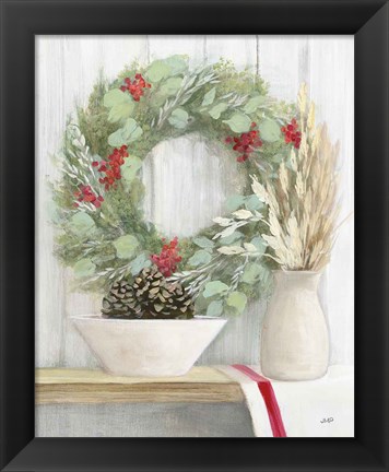 Framed Natural Christmas I Print