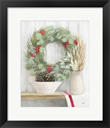 Framed Natural Christmas I Print