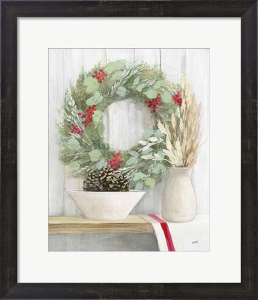 Framed Natural Christmas I Print