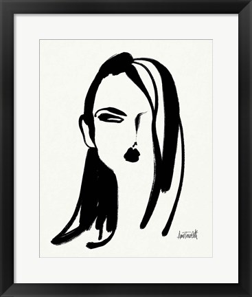 Framed Brush Portrait VI Print