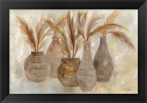 Framed Grasses and Baskets Print