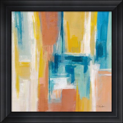 Framed 90s Color Blocks Sq Print