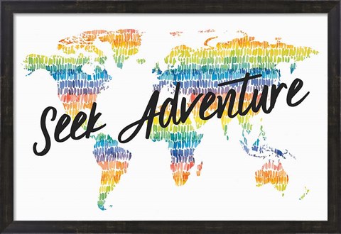 Framed Rainbow World I Adventure Print