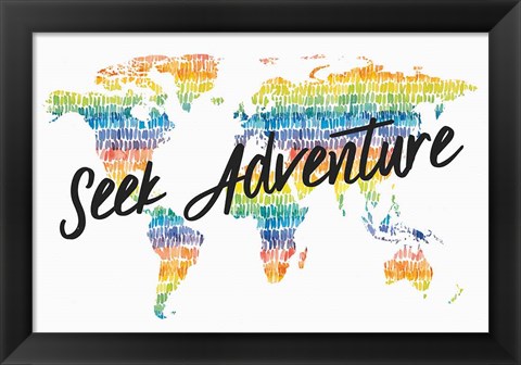 Framed Rainbow World I Adventure Print