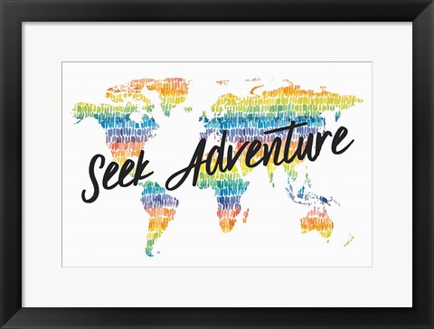 Framed Rainbow World I Adventure Print