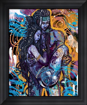 Framed Moon and Sun Print