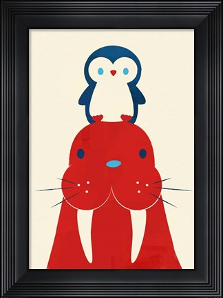 Framed Penguin and Walrus Print