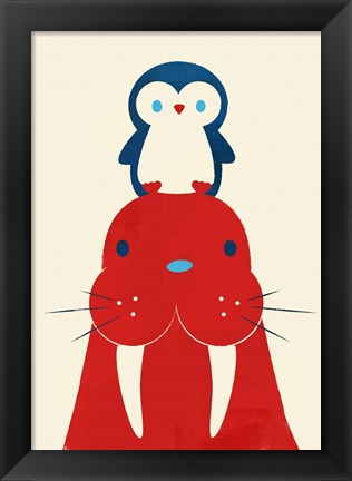 Framed Penguin and Walrus Print