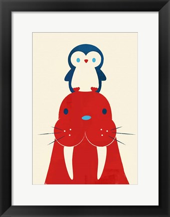 Framed Penguin and Walrus Print