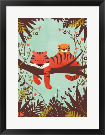 Framed Sleeping Tiger Print