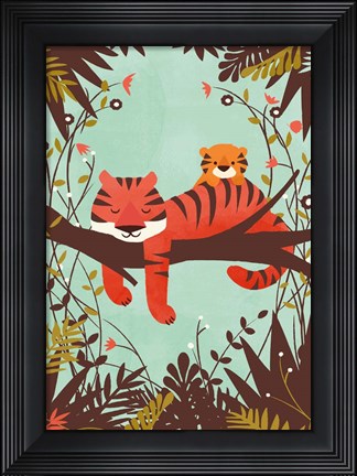 Framed Sleeping Tiger Print