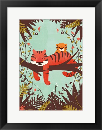 Framed Sleeping Tiger Print