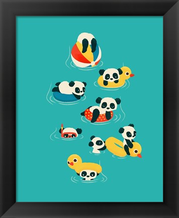 Framed Tubing Pandas Print