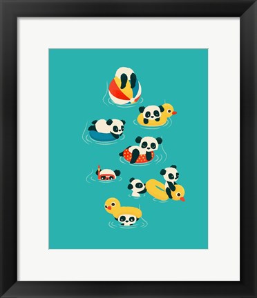 Framed Tubing Pandas Print