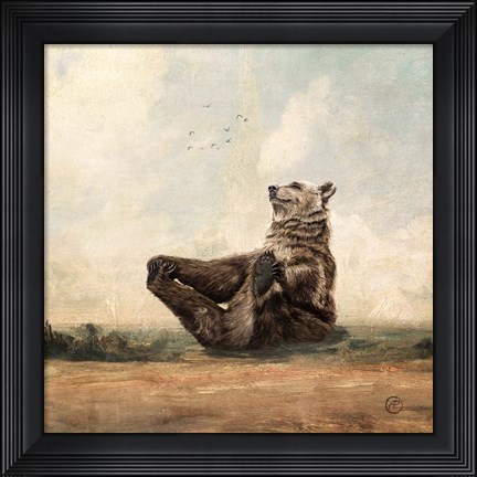 Framed Yo, The Yoga Bear Print