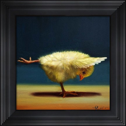 Framed Yoga Chick Balancing Beam Print