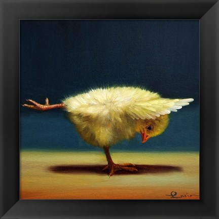 Framed Yoga Chick Balancing Beam Print