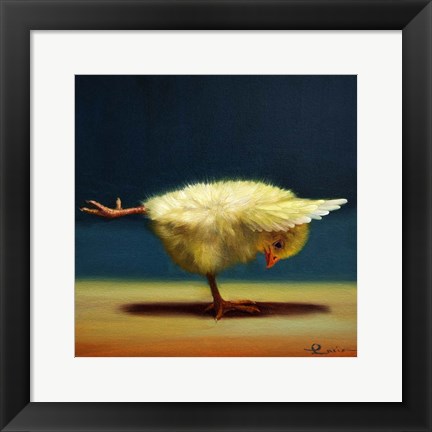 Framed Yoga Chick Balancing Beam Print