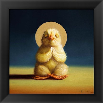 Framed Yoga Chick Lotus Print