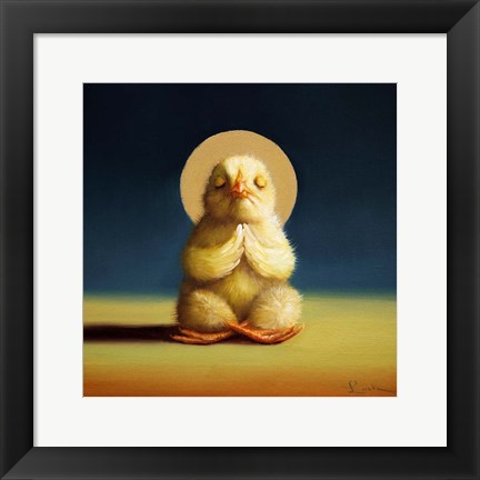 Framed Yoga Chick Lotus Print