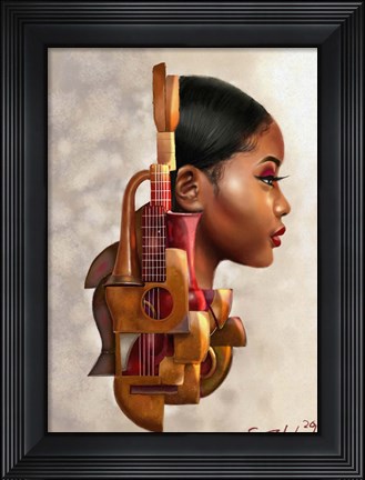 Framed Mahogany Strings Print