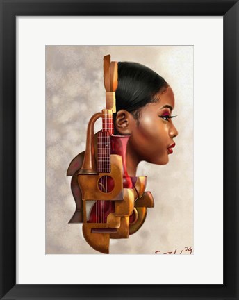 Framed Mahogany Strings Print