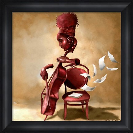 Framed Solo Cellist Print